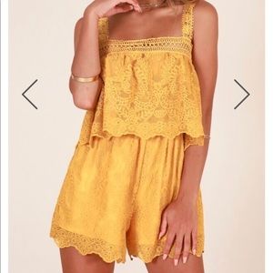 YELLOW LACE ROMPER